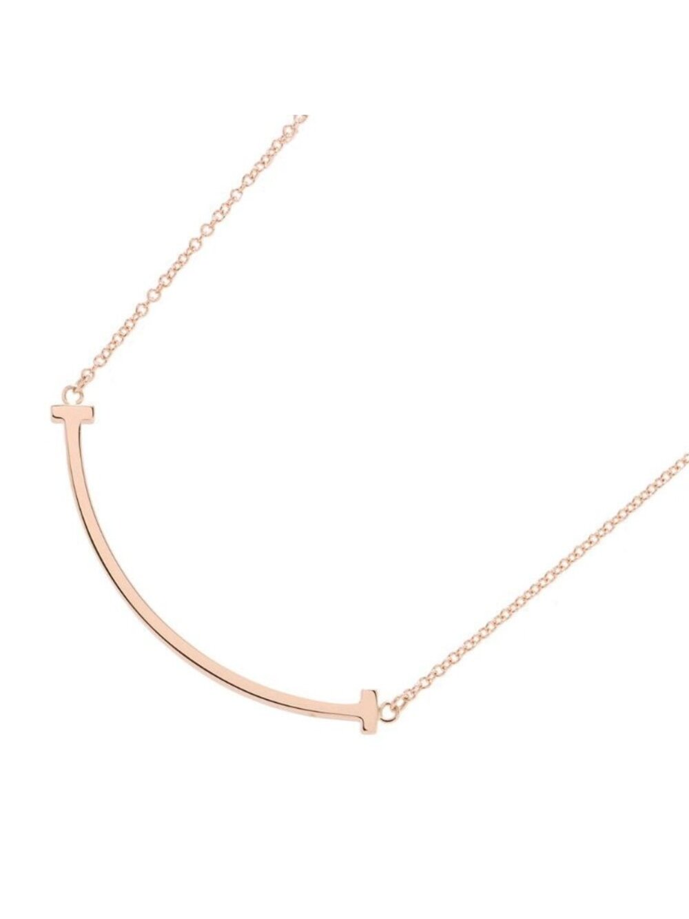 Tiffany & Co Necklace T Smile Pendant Small 18k Pink Gold